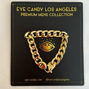 Eye Candy Los Angeles Men’s 18k gold plated titanium bracelet